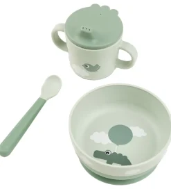 Done By Deer Spisesæt - Foodie - 3 Dele - Happy Clouds Green