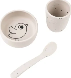 Done by Deer Spisesæt - Silikone - 3 dele - Birdiee Sand
