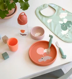 Done By Deer Spisesæt - Silikone - 3 dele - Happy Clouds - Papay