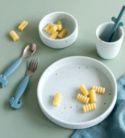 Done By Deer Spisesæt - Silikone - 3 dele - Confetti Blue