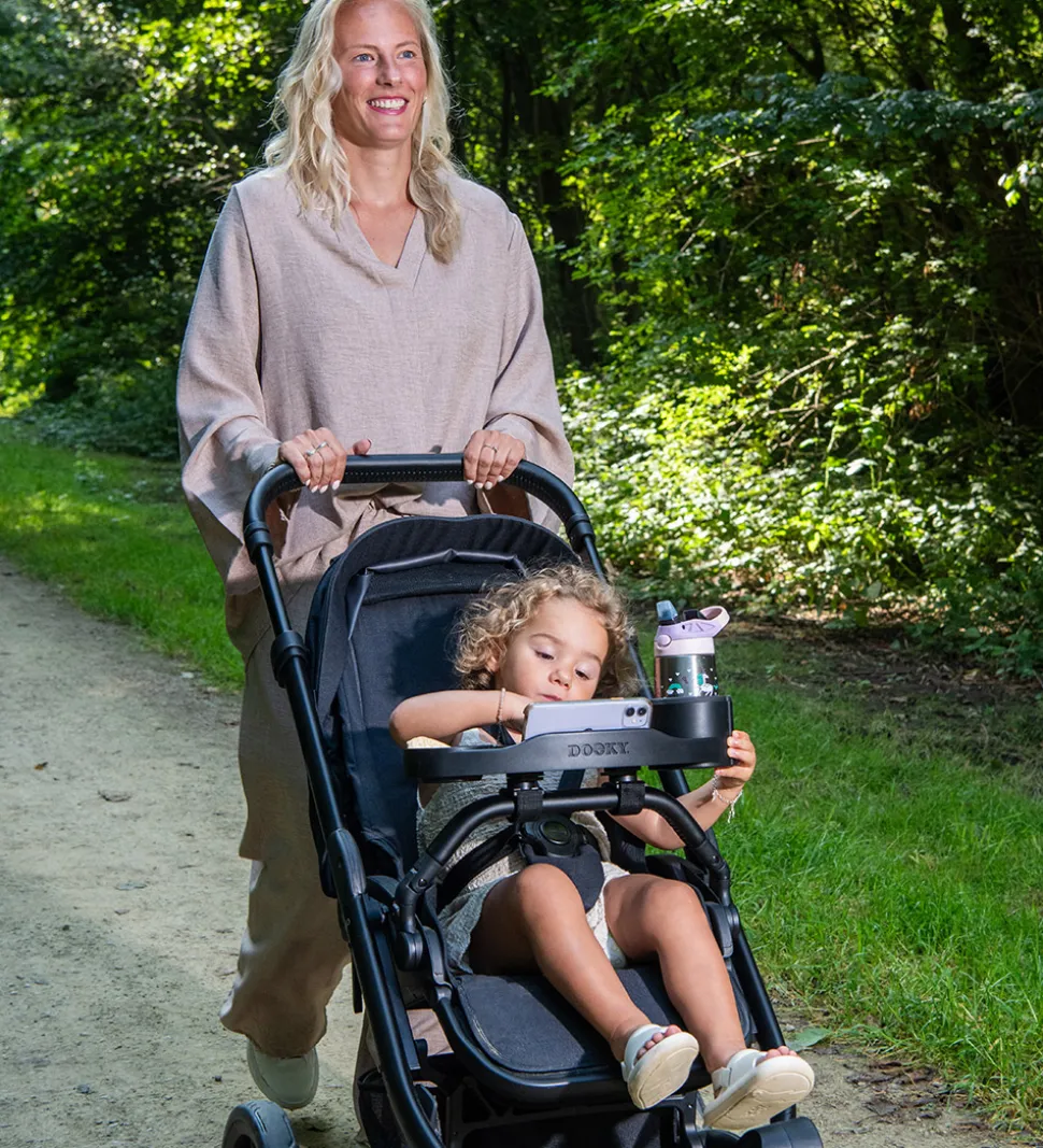 Dooky Aktivitetsbakke/Snackbakke Til Barnevogn/Klapvogn - Sort