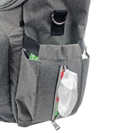 Dooky Pusletaske Rygsæk - 2 i 1 - Grey Melange