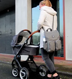 Dooky Pusletaske Rygsæk - 2 i 1 - Grey Melange