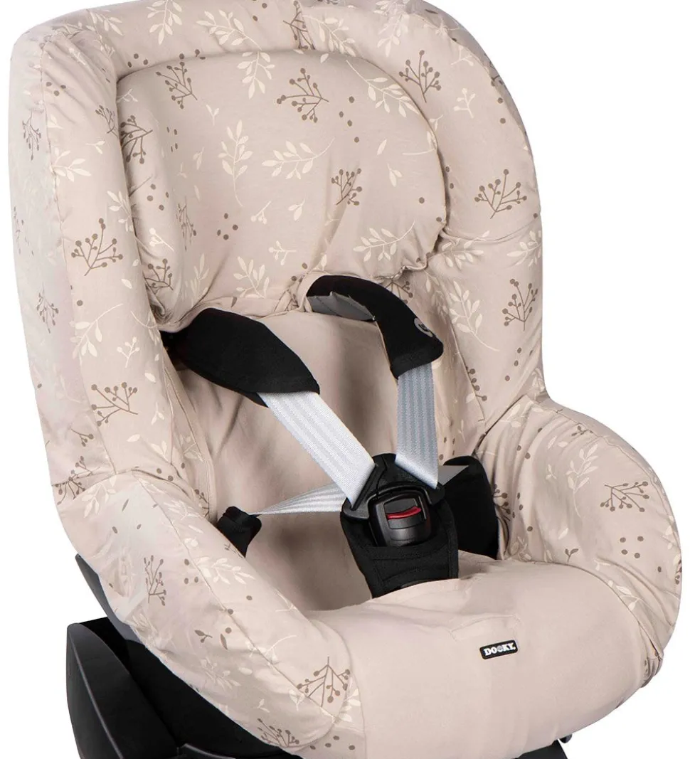 Dooky Sædeovertræk Til Autostol - Romantic Leaves - Beige