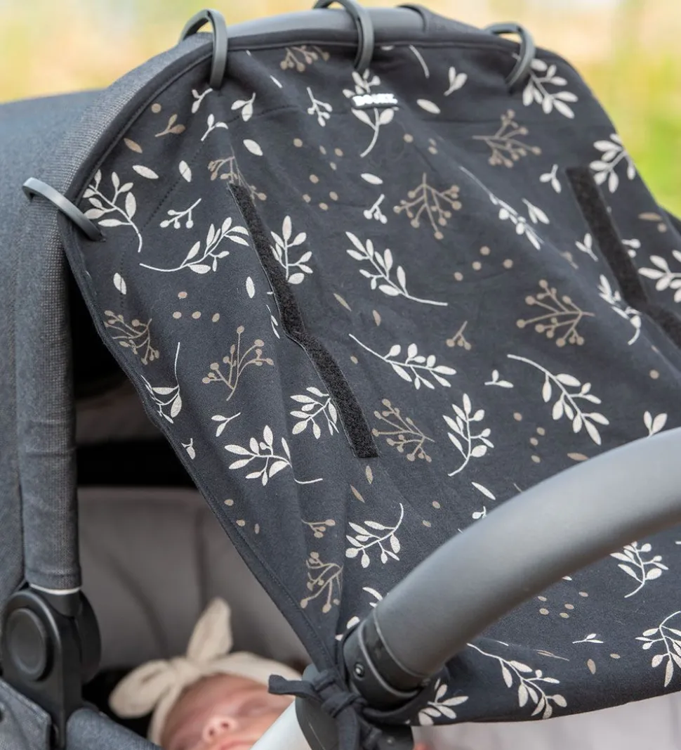 Dooky Solsejl - Universal - UV50+ - Romantic Leaves Black