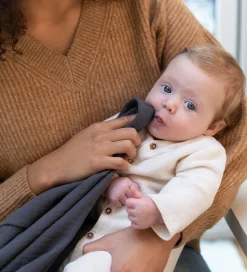 Doomoo Ammetæppe m. Bidering - Musselin - 100x85 cm - Grå