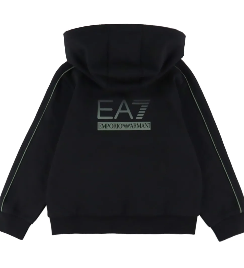 EA7 Cardigan - Sort m. Grøn