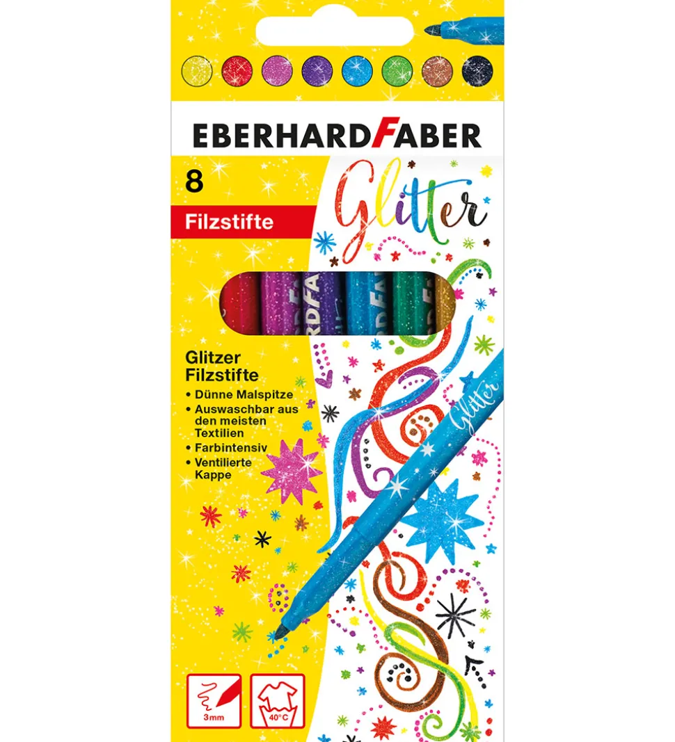 Eberhard Faber Tuscher - 8 stk - Glitter