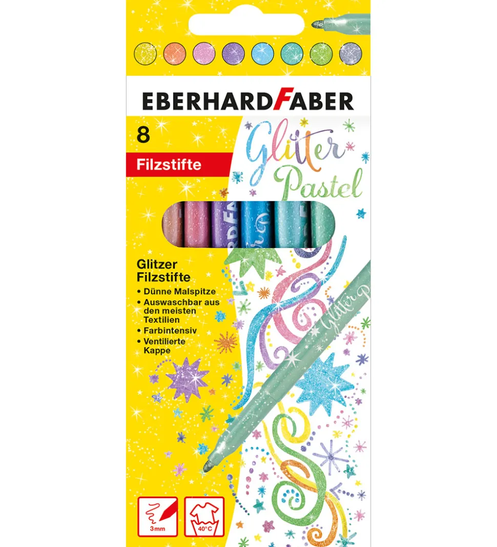 Eberhard Faber Tusser - 8 stk - Glitter Pastel