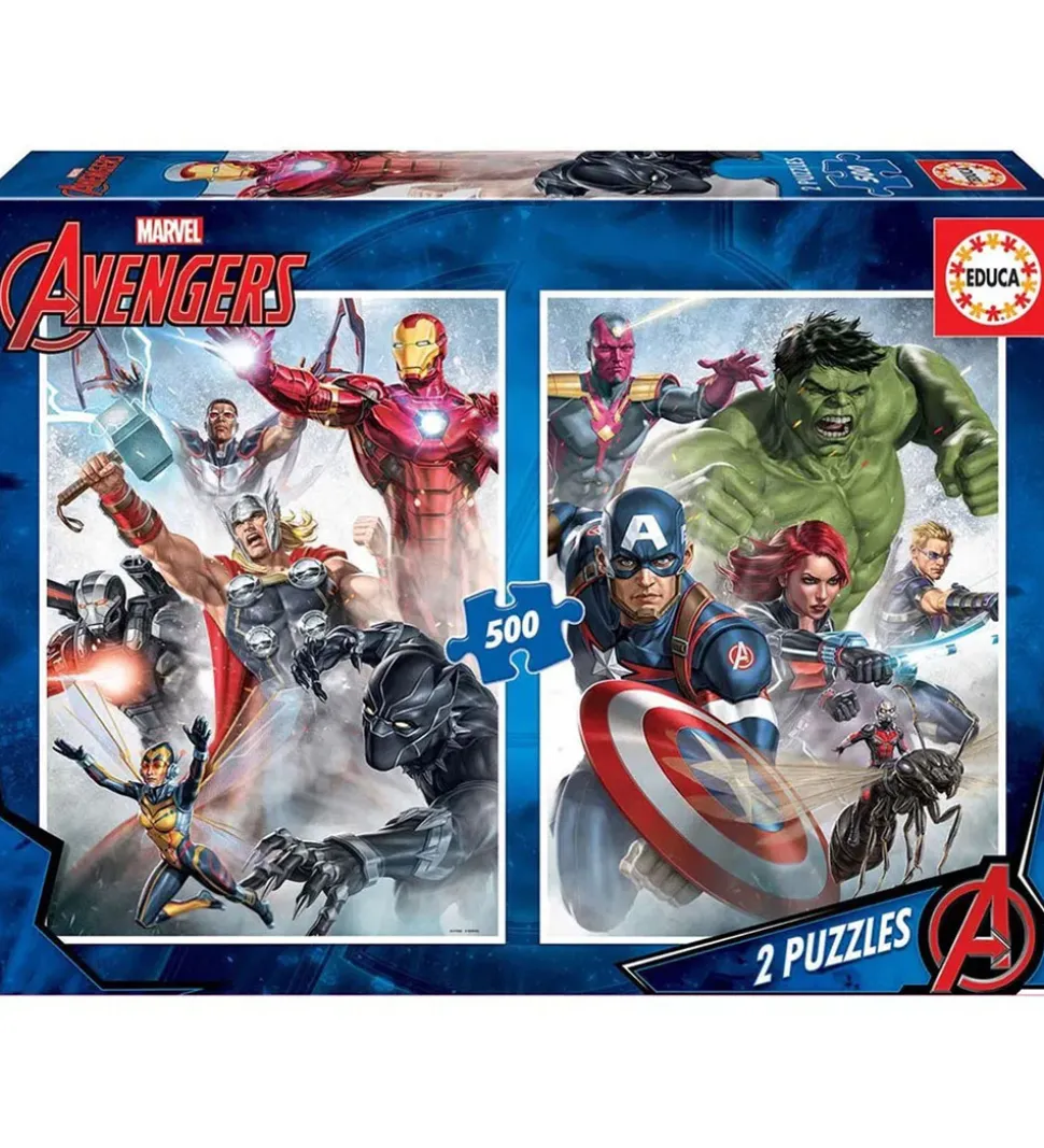 Educa Puslespil - 2x500 Brikker - Avengers