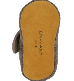 En Fant Hjemmesko - Uld - Chocolate Brown m. Bjørn