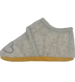 En Fant Hjemmesko - Uld - Grape Shake m. Hjerter