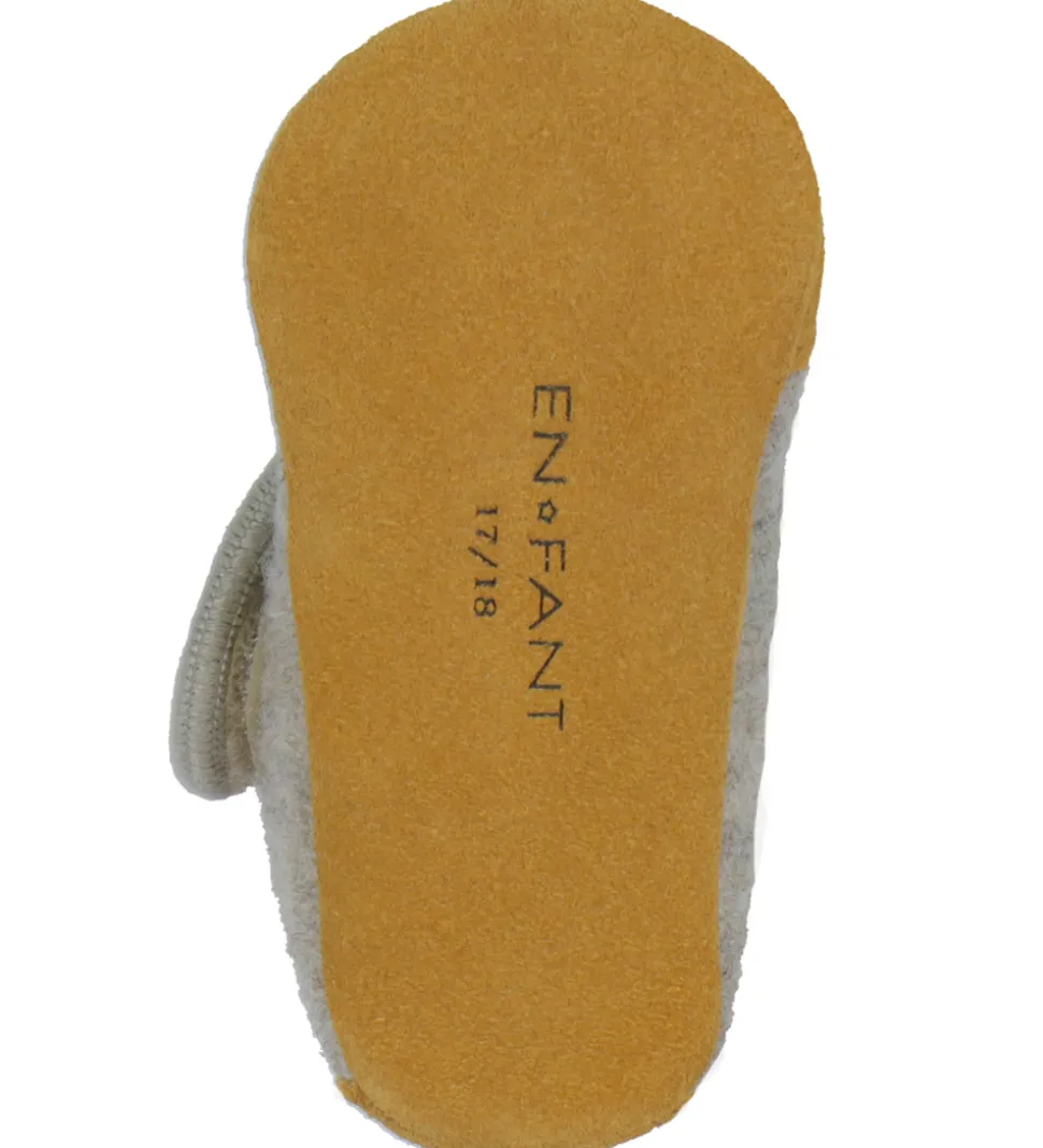 En Fant Hjemmesko - Uld - Sand Melange