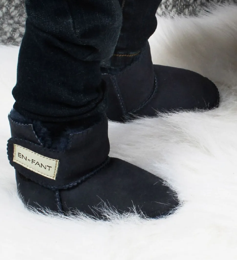 En Fant Lammeskindsfutter m. For - Navy