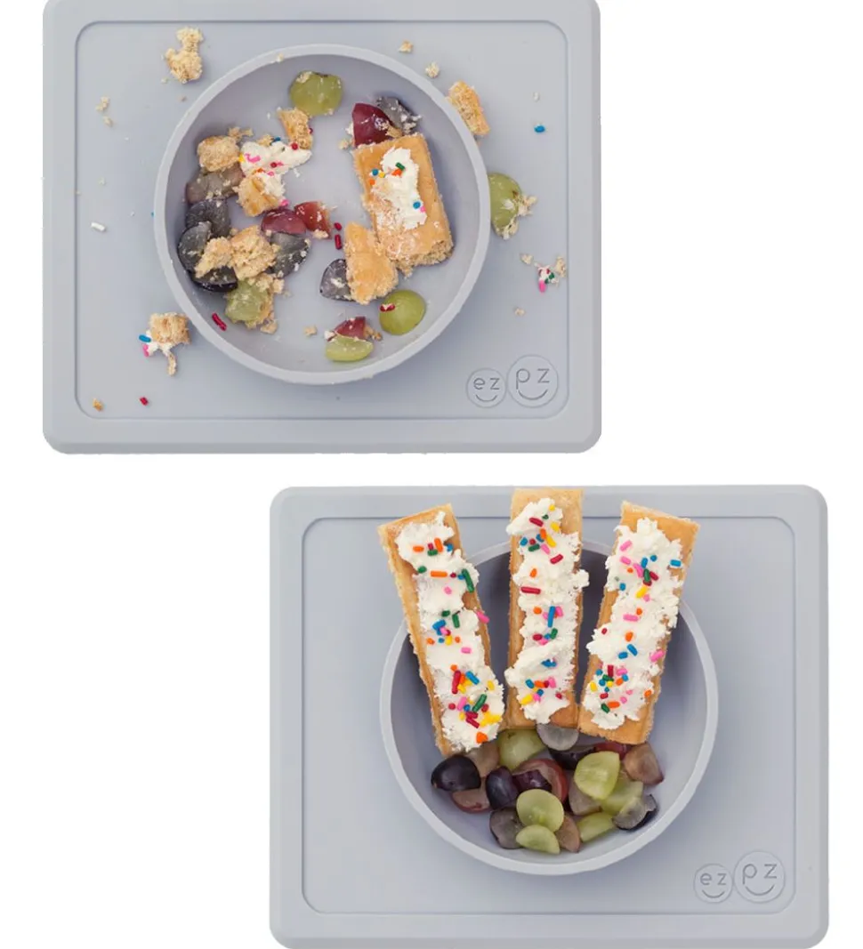 EzPz Happy Mini Bowl - Silikone - Gråblå