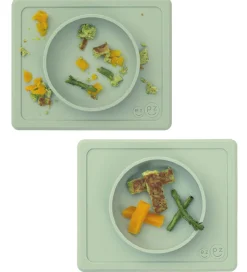 EzPz Happy Mini Bowl - Silikone - Støvet Grøn