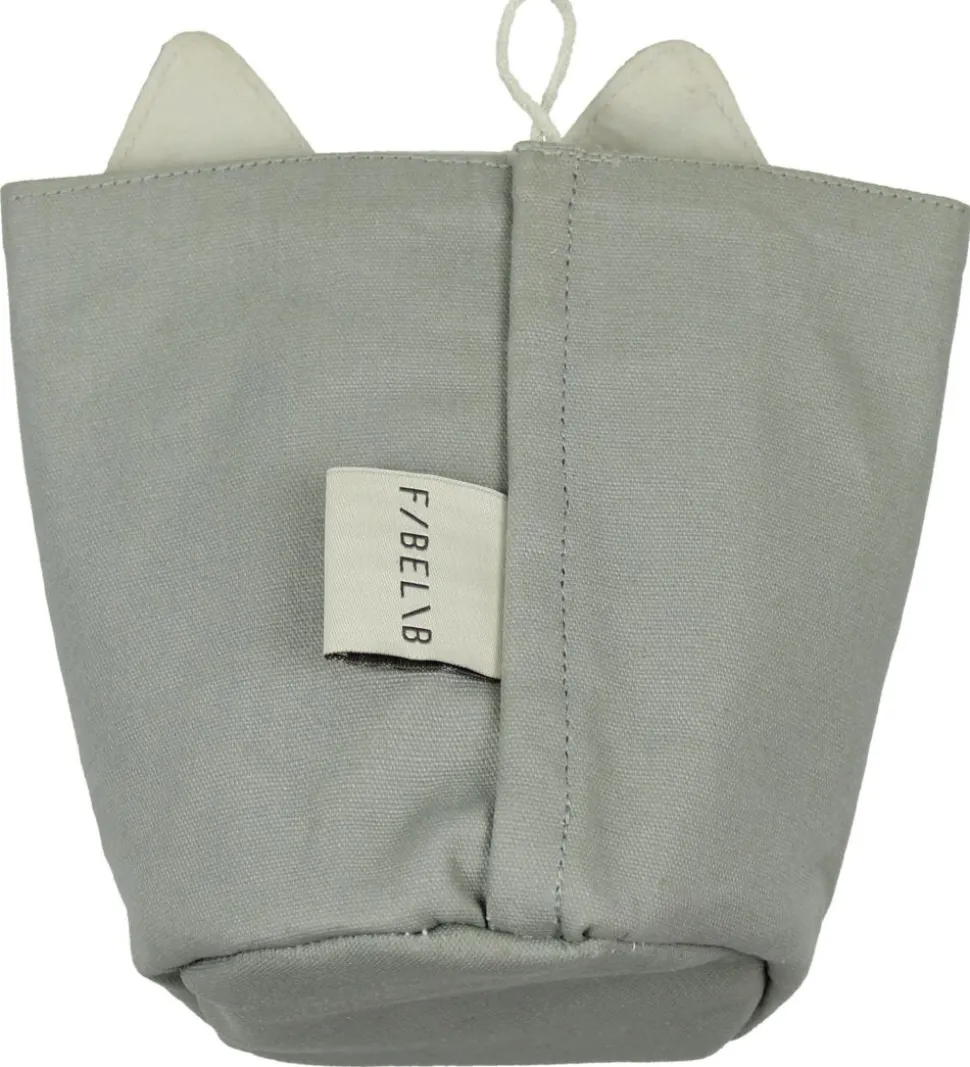 Fabelab Opbevaringspose - 16x10 - Cuddly Cat - Mørkegrå