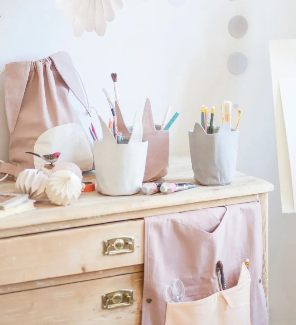 Fabelab Opbevaringspose - 16x10 - Cuddly Cat - Mørkegrå