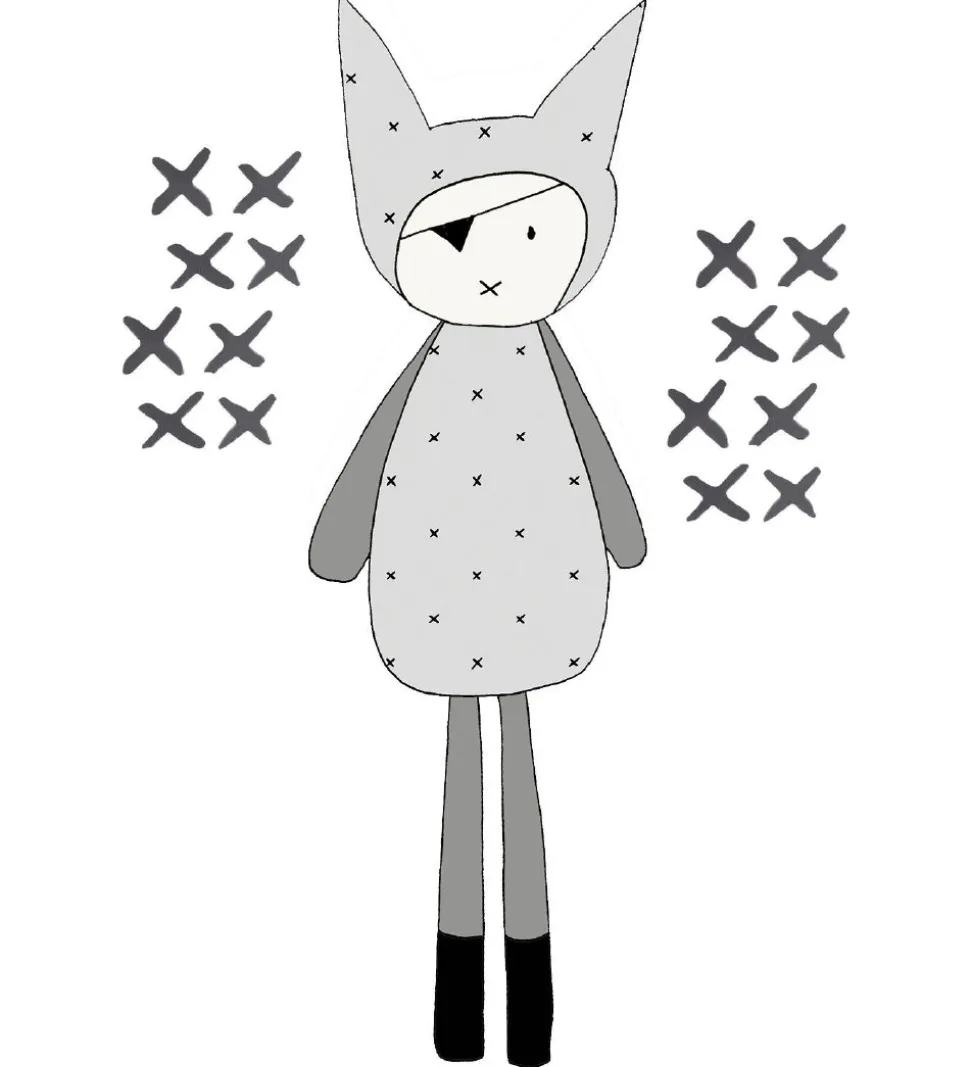 Fabelab Wallstickers - Dreamy Friend Pirate - Grå m. Pirat