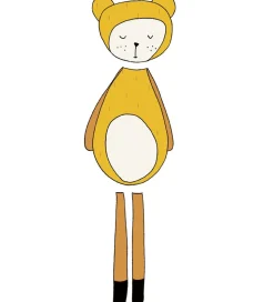 Fabelab Wallstickers - Dreamy Friend Bear - Gul m. Bjørn