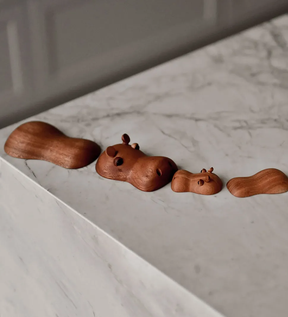 FableWood Flodhest - Rosa - 4 cm - Natur