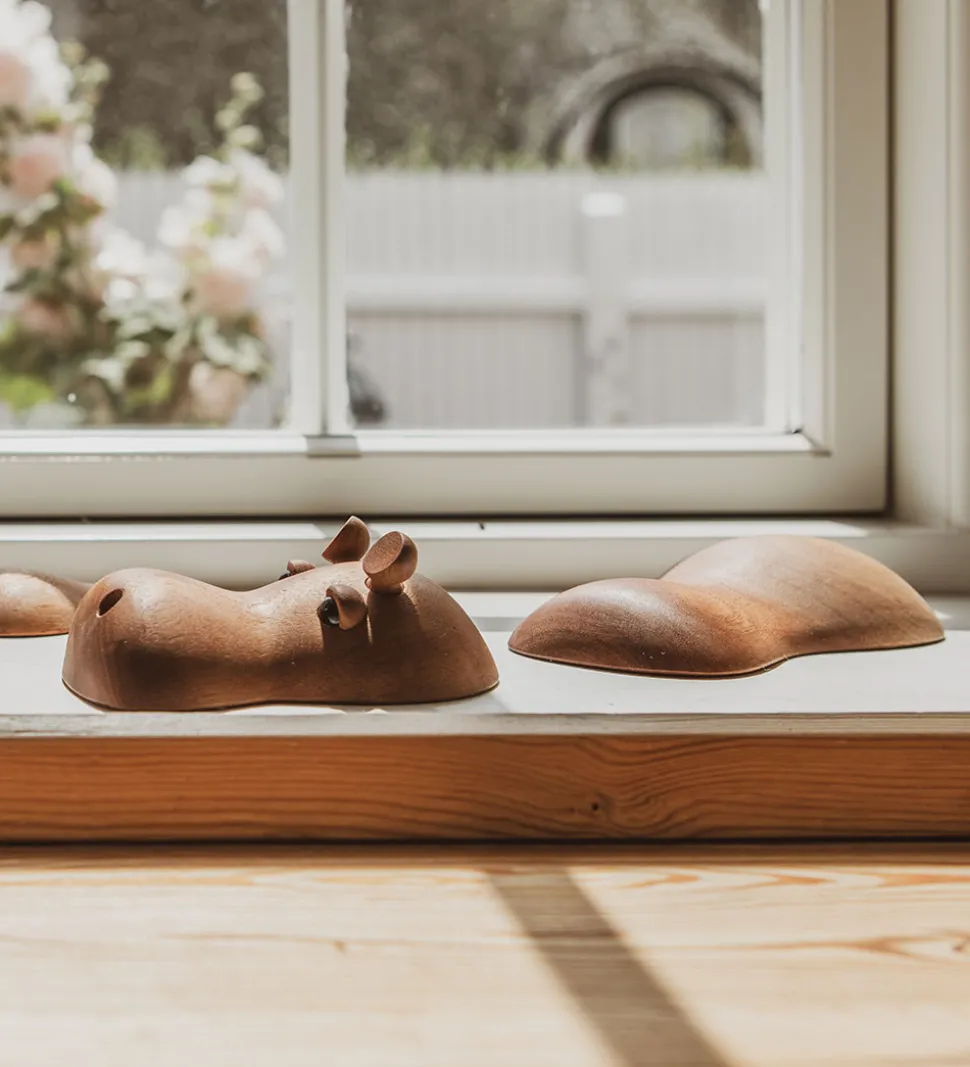 FableWood Flodhest - Rosa - 4 cm - Natur