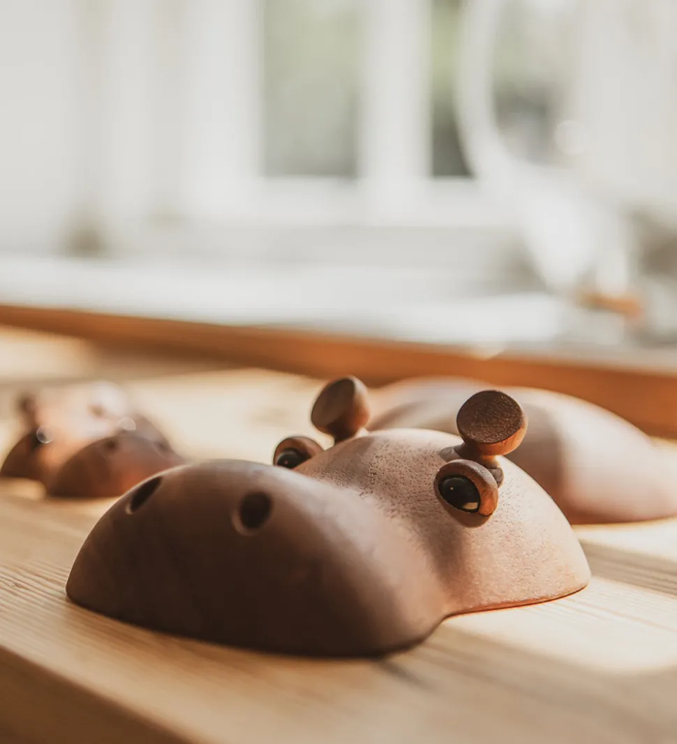 FableWood Flodhest - Rosa - 4 cm - Natur