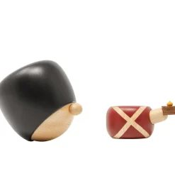 FableWood H.C. Andersen - Fyrtøjet - 8 cm - Natur/Rød/Sort