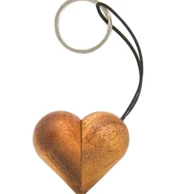 FableWood Hjerte-Nøglering - 5 cm - Natur