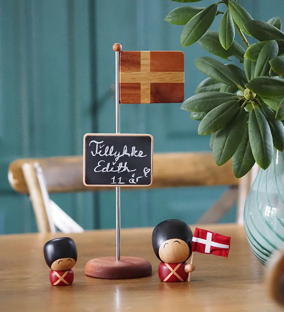 FableWood Magnetisk Bordflag m. Tavle - H. 30 cm - Natur/Stål