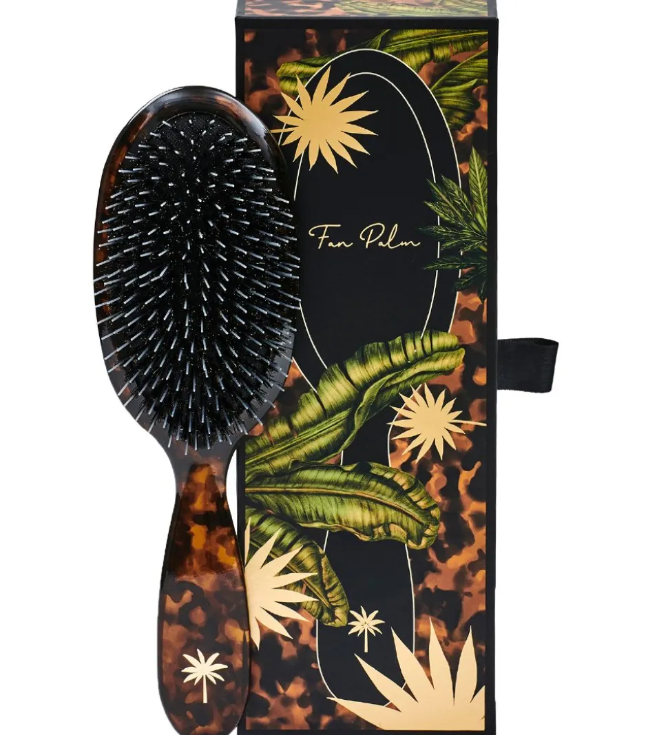 Fan Palm Hårbørste - Medium - Shell Tortoise