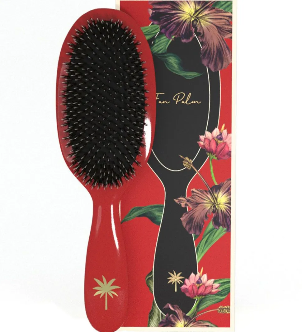Fan Palm Hårbørste - Medium - Red Poppy
