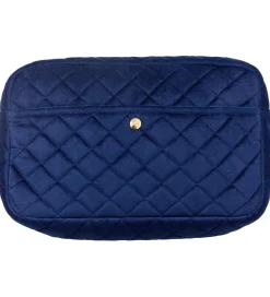 Fan Palm Toilettaske - Large - Quiltet Velour - Midnight Blue