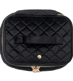 Fan Palm Toilettaske - Large - Quiltet Velour - Black Velvet