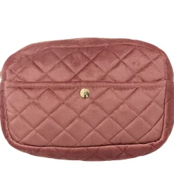 Fan Palm Toilettaske - Medium - Quiltet Velour - Vintage Rose