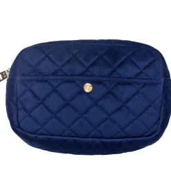 Fan Palm Toilettaske - Medium - Quiltet Velour - Midnight Blue