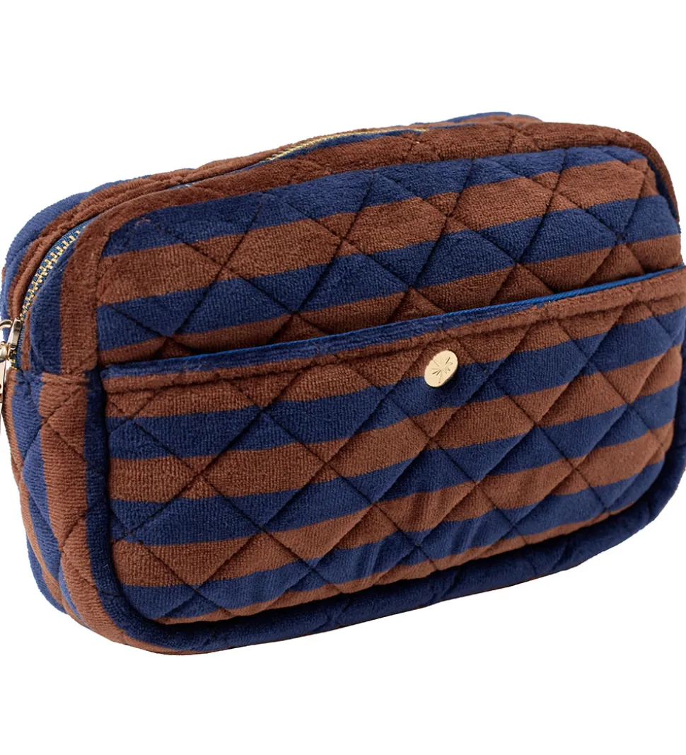 Fan Palm Toilettaske - Medium - Quiltet - Blues & Stripes