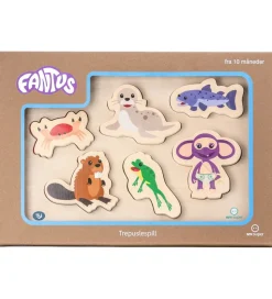 Fantorangen & Fantus Puslespil - Træ - 6 Brikker - Dyrene I Vand