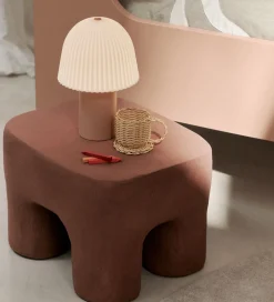 Ferm Living Lampe - Bærbar - Rosa/Hvid