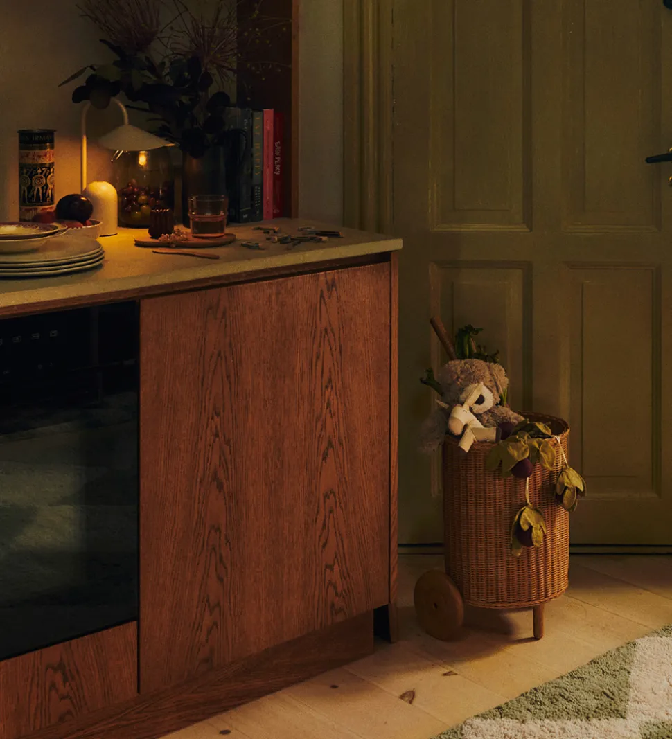 Ferm Living Opbevaringskurv - Rattan - Tukki Trolley - Natural