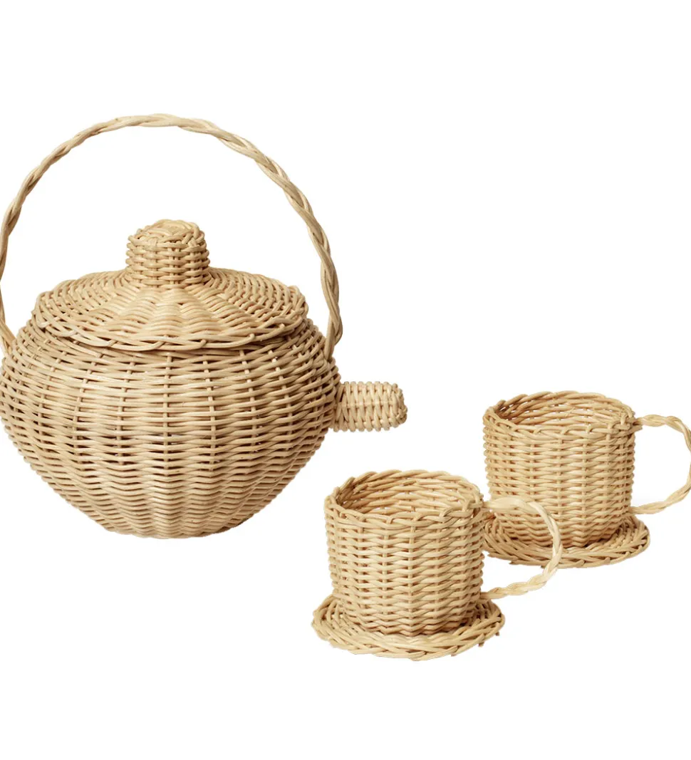 ferm Living Te-Sæt - Rattan - Natual
