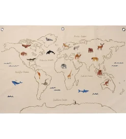 Ferm Living Vægophæng - The World Textile Map - Off White