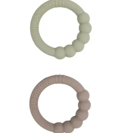 Filibabba Bideringe - Silikone - 2-pak - Warm Grey/Oil Green
