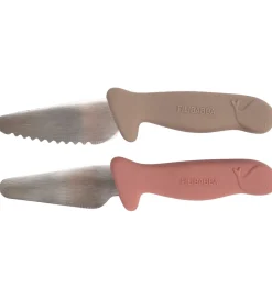 Filibabba Knivsæt Til Børn - 2-pak - Warm Grey/Rose