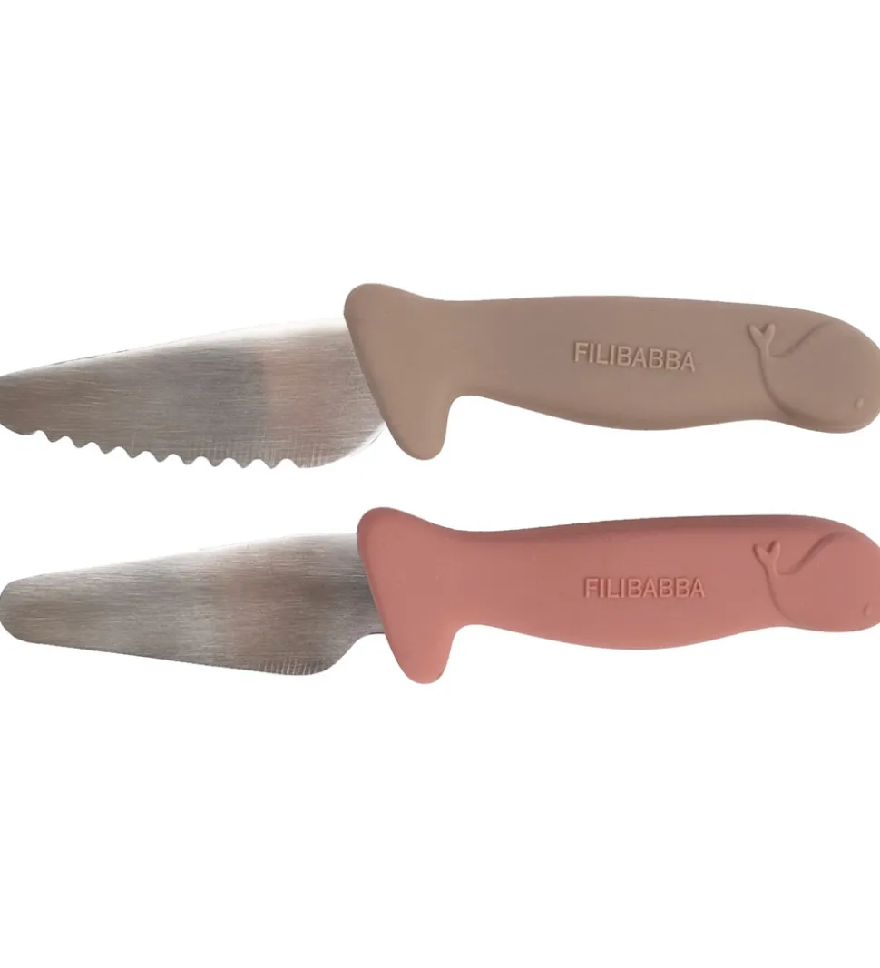 Filibabba Knivsæt Til Børn - 2-pak - Warm Grey/Rose