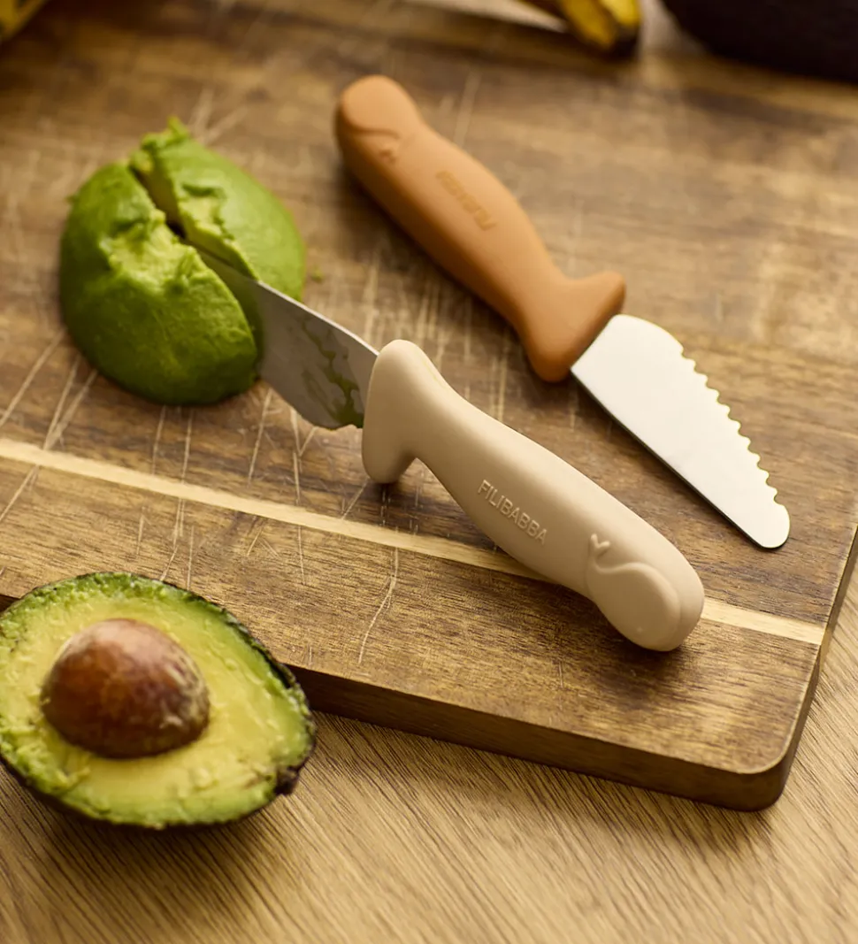 Filibabba Knivsæt Til Børn - 2-pak - Pumpkin + Offwhite