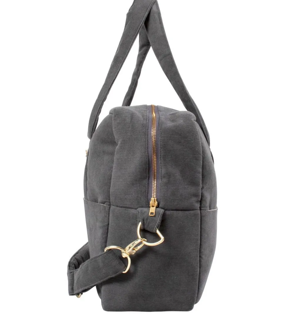 Filibabba Mommy Bag - Fløjl - Stone Grey