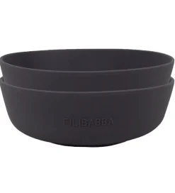 Filibabba Skål - 2-pak - Silikone - Stone Grey