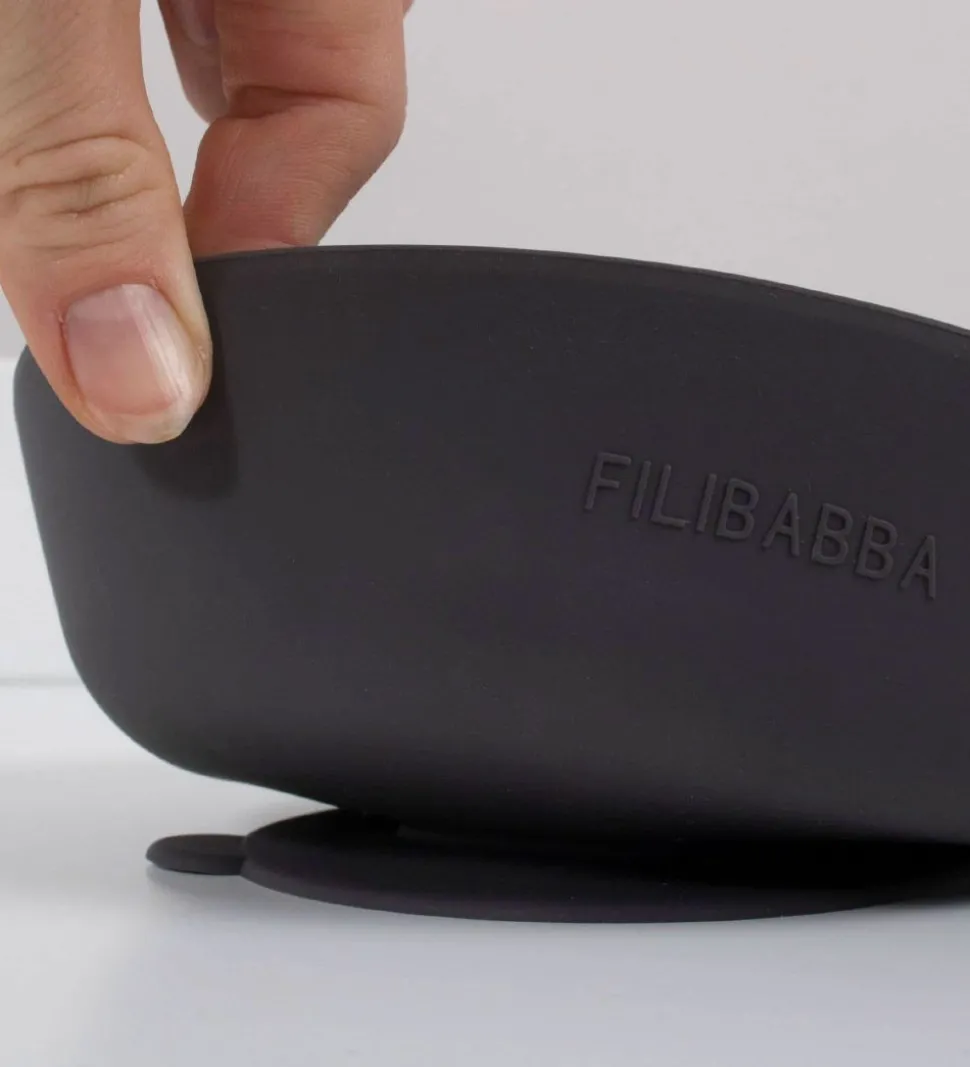 Filibabba Skål - 2-pak - Silikone - Stone Grey