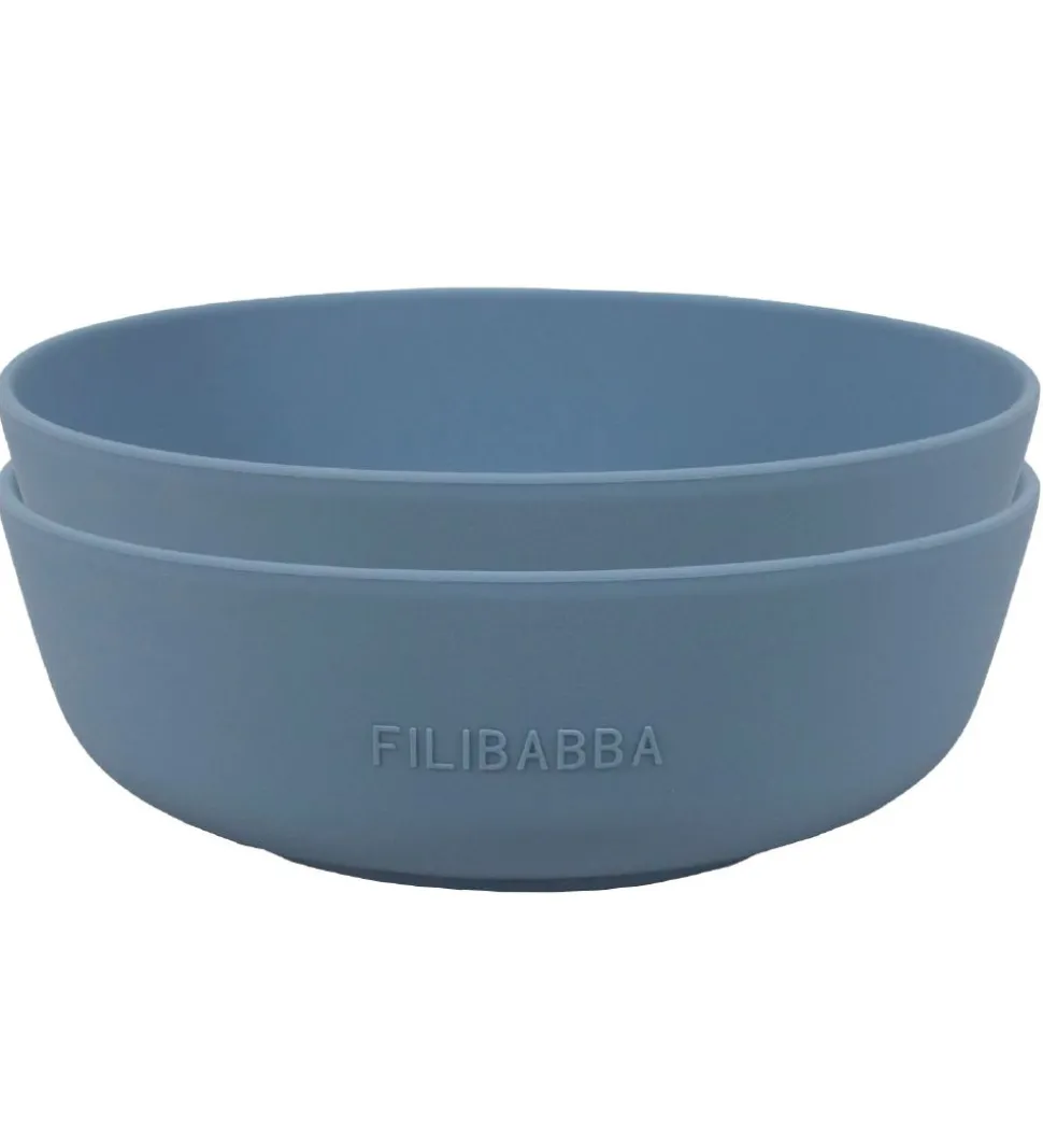 Filibabba Skål - 2-pak - Silikone - Powder Blue
